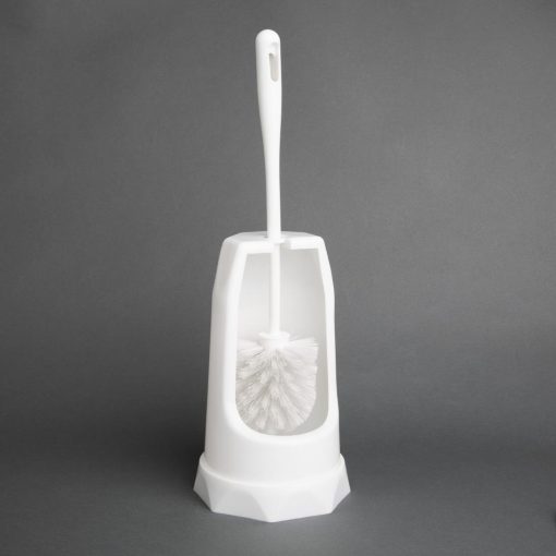 Jantex Round Toilet Brush and Holder - White (HX386)