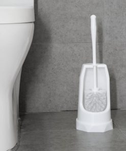 Jantex Round Toilet Brush and Holder - White (HX386)