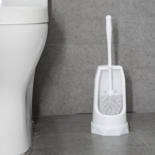 Jantex Round Toilet Brush and Holder - White (HX386)