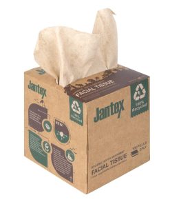 Jantex Green 100 Recycled Facial Tissue Cube 100 Sheets 36 Pack (HX931)