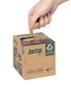 Jantex Green 100 Recycled Facial Tissue Cube 100 Sheets 36 Pack (HX931)