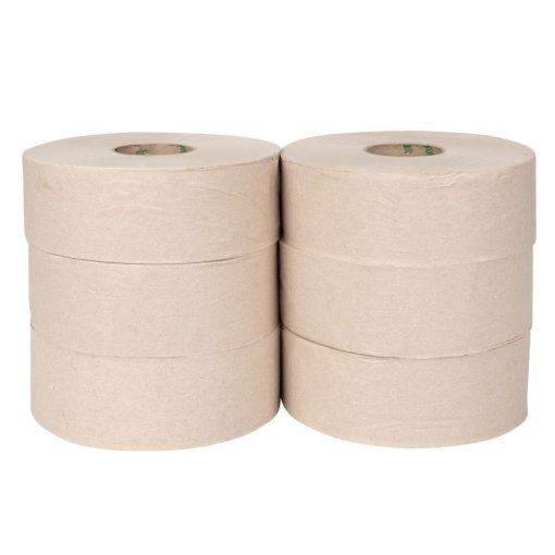 Jantex Green 100 Recycled Jumbo Roll Refill 2ply 300m Pack 6 (HX938)