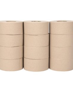 Jantex Green 100 Recycled Mini Jumbo Roll Refill 2ply - 150m Pack 12 (HX939)