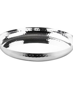 Olympia Hammered Stainless Steel Round Tray 260x35mm (HY124)