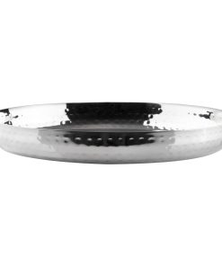 Olympia Hammered Stainless Steel Round Tray 260x35mm (HY124)