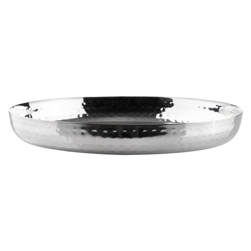 Olympia Hammered Stainless Steel Round Tray 260x35mm (HY124)