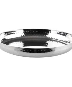 Olympia Hammered Stainless Steel Round Tray 260x35mm (HY124)