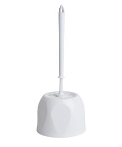 Nisbets Essentials Round Toilet Brush and Holder - White (HY187)