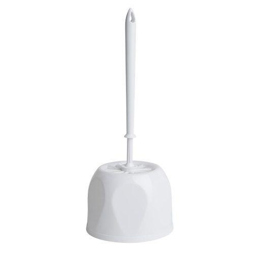 Nisbets Essentials Round Toilet Brush and Holder - White (HY187)