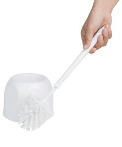 Nisbets Essentials Round Toilet Brush and Holder - White (HY187)