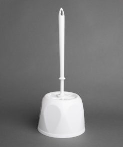 Nisbets Essentials Round Toilet Brush and Holder - White (HY187)