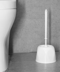 Nisbets Essentials Round Toilet Brush and Holder - White (HY187)