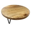 Olympia Round Display Stand Mango Wood with Metal Legs 250x80mm (HY753)