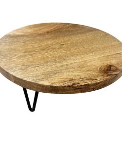 Olympia Round Display Stand Mango Wood with Metal Legs 250x80mm (HY753)