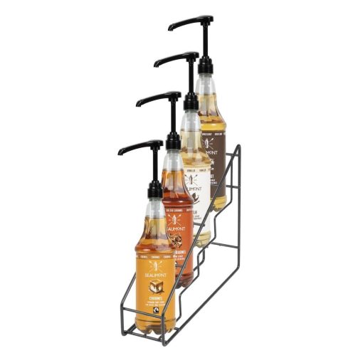 Olympia Syrup Bottle Stand Black Wire 400x105x320mm (HY987)