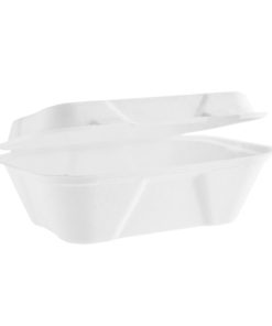 Vegware Compostable Bagasse Clamshell Hinged Meal Boxes 7x 5 Pack of 500 (HZ937)