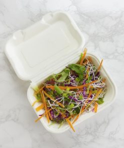 Vegware Compostable Bagasse Clamshell Hinged Meal Boxes 7x 5 Pack of 500 (HZ937)