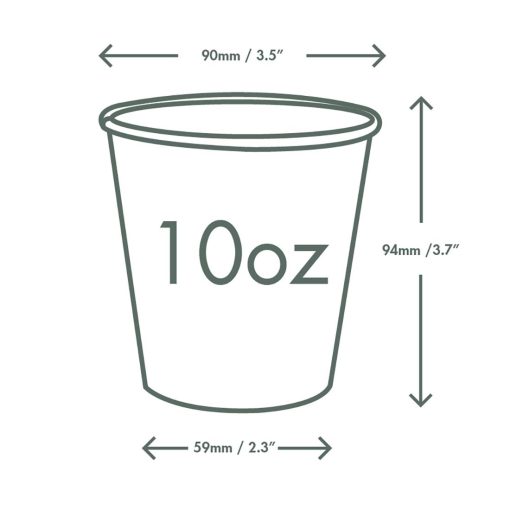 Vegware Paper Cold Cups 89-Series 10oz-200ml Pack of 1000 (HZ939)