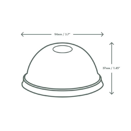 Vegware Nourish Moulded Fibre Cold Cup Dome Lids with Hole 89-Series Pack of 1000 (HZ943)