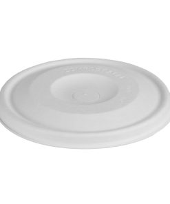 Vegware Nourish Moulded Fibre Cold Cup Flat Lids with Hole 89-Series Pack of 1000 (HZ944)