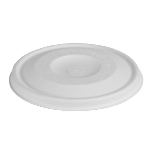 Vegware Nourish Moulded Fibre Cold Cup Flat Lids with Hole 89-Series Pack of 1000 (HZ944)