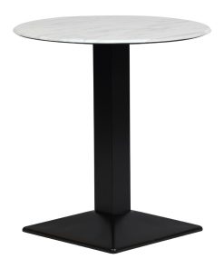 Turin Metal Base 600mm Round Dining Table with Laminate Top in Marble (CZ818)