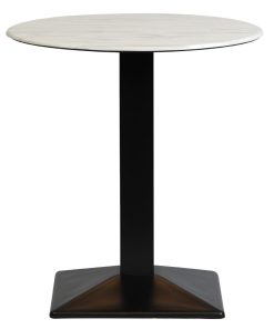 Turin Metal Base 600mm Round Dining Table with Laminate Top in Marble (CZ818)