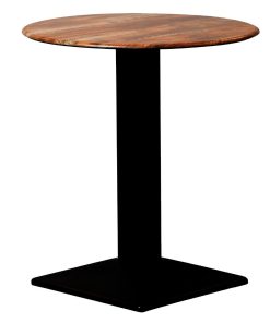 Turin Metal Base 600mm Round Dining Table w-Laminate Top in Planked Oak (CZ820)