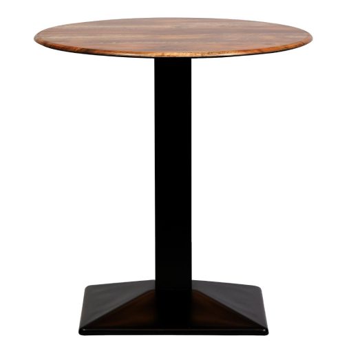 Turin Metal Base 600mm Round Dining Table w-Laminate Top in Planked Oak (CZ820)