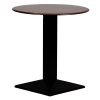 Turin Metal Base 600mm Round Dining Table with Laminate Top in Walnut (CZ821)