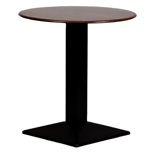 Turin Metal Base 600mm Round Dining Table with Laminate Top in Walnut (CZ821)