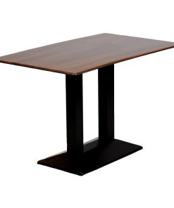 Turin Metal Base Rectangle Dining Table with Laminate Top in Walnut (CZ825)