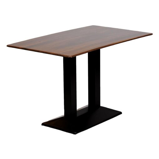 Turin Metal Base Rectangle Dining Table with Laminate Top in Walnut (CZ825)