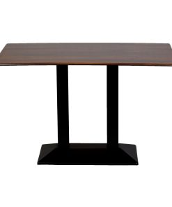 Turin Metal Base Rectangle Dining Table with Laminate Top in Walnut (CZ825)