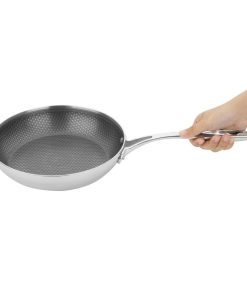 Vogue Tri-Shield Stainless Steel Saucepan with Clad Coating 24cm (GP188)