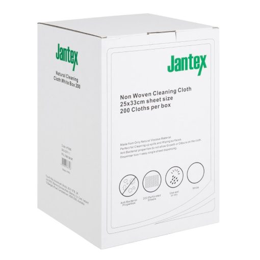 Jantex Green Compostable Cleaning Cloth White 200 pack (HT496)