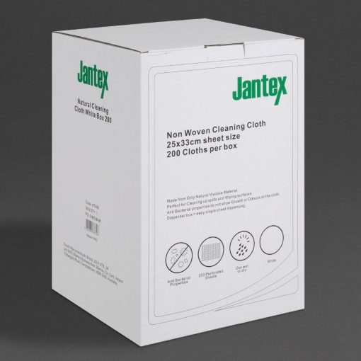 Jantex Green Compostable Cleaning Cloth White 200 pack (HT496)