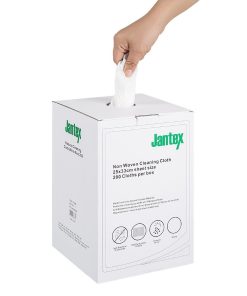 Jantex Green Compostable Cleaning Cloth White 200 pack (HT496)