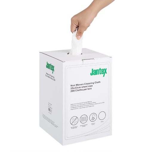 Jantex Green Compostable Cleaning Cloth White 200 pack (HT496)