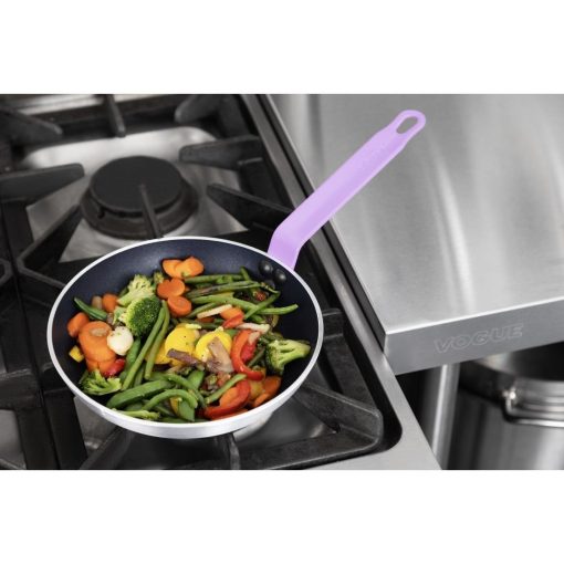 Hygiplas Aluminium Non-Stick Teflon Platinum Plus Frying Pan with Purple Handle 24cm (HT968)