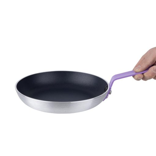 Hygiplas Aluminium Non-Stick Teflon Platinum Plus Frying Pan with Purple Handle 24cm (HT968)