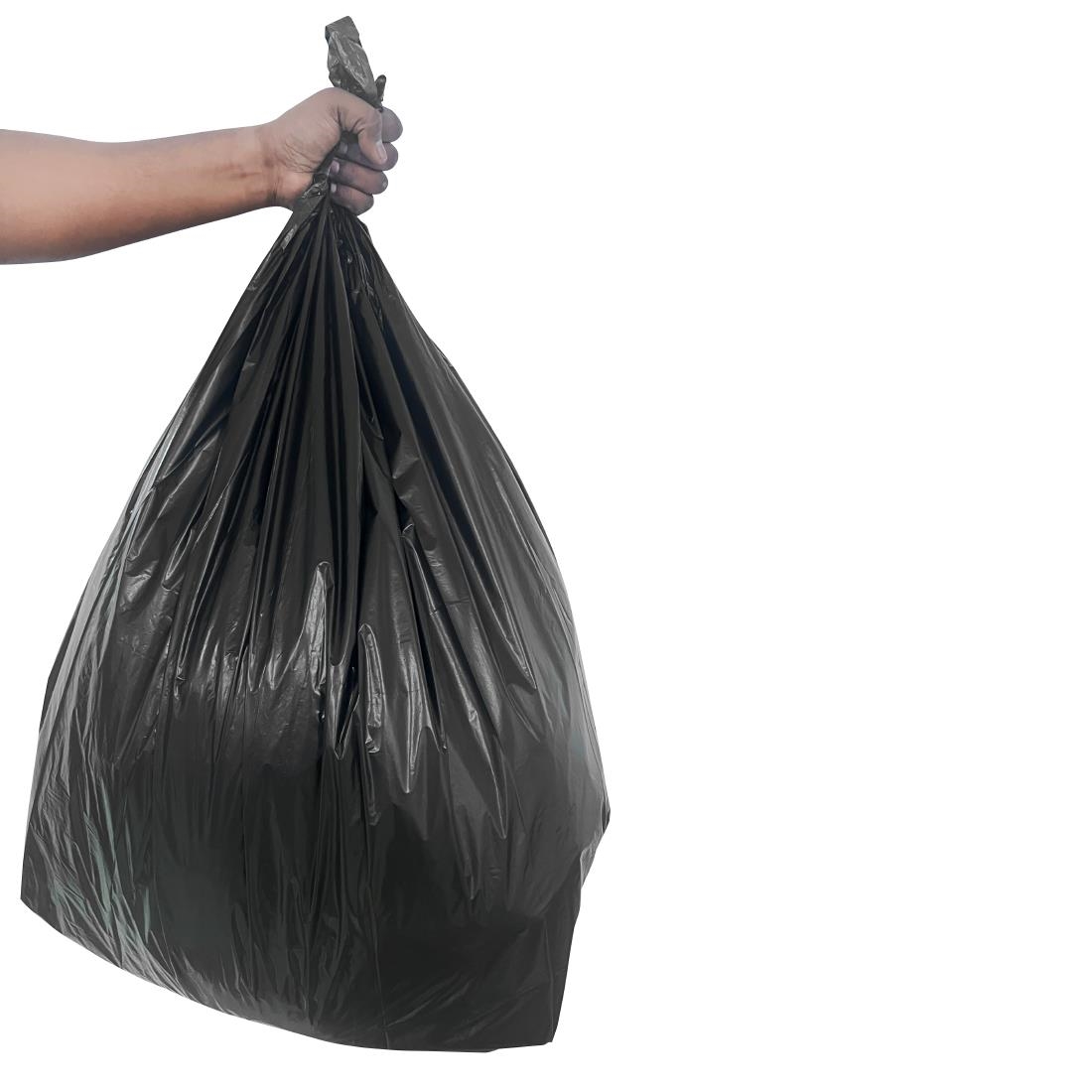 Jantex Medium Extra Heavy-Duty Black Bin Bags 70Ltr Pack of 200 (HW688)