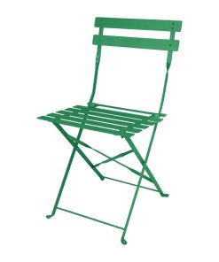 Bolero Perth Forest Green Pavement Style Steel Folding Chairs 2 Pack (HZ364)