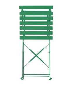 Bolero Perth Forest Green Pavement Style Steel Folding Chairs 2 Pack (HZ364)