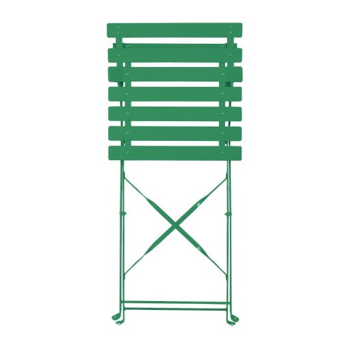 Bolero Perth Forest Green Pavement Style Steel Folding Chairs 2 Pack (HZ364)