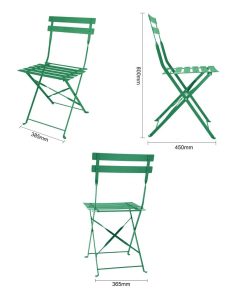 Bolero Perth Forest Green Pavement Style Steel Folding Chairs 2 Pack (HZ364)