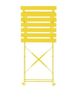 Bolero Perth Mellow Yellow Pavement Style Steel Folding Chairs 2 Pack (HZ365)