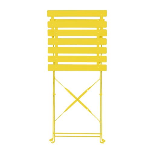 Bolero Perth Mellow Yellow Pavement Style Steel Folding Chairs 2 Pack (HZ365)