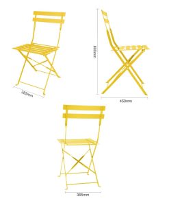 Bolero Perth Mellow Yellow Pavement Style Steel Folding Chairs 2 Pack (HZ365)