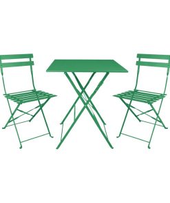 Bolero Perth Forest Green Pavement Style Square Table 600mm (HZ366)